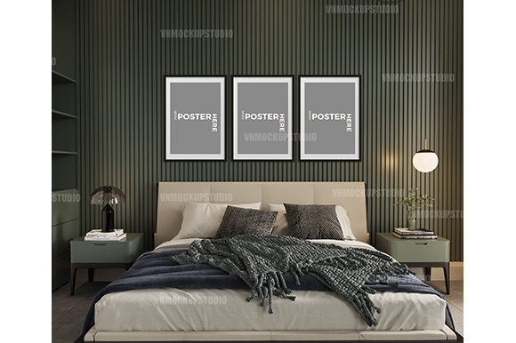 Bedroom Mockups and Frame Mockups for Digital Art