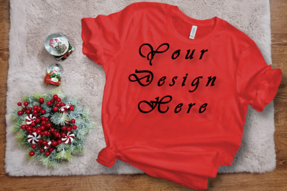 Christmas Bella Canvas Red Tshirt Mockup: The Essential Tool for Holiday Design Success