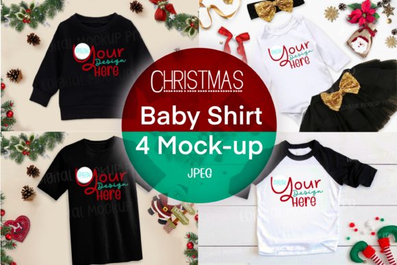 Christmas Black Baby Shirt Mock Ups