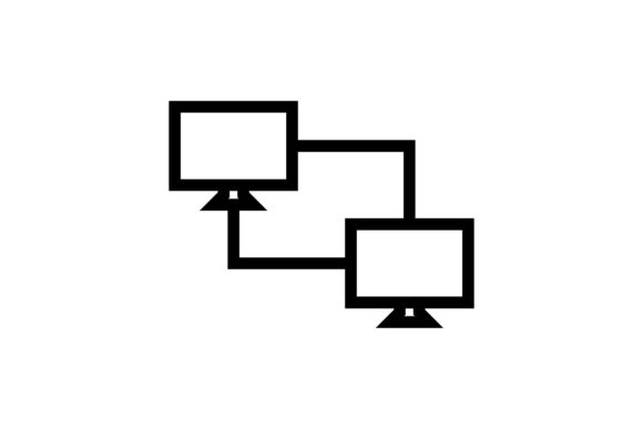 Display Black and White Line Icon