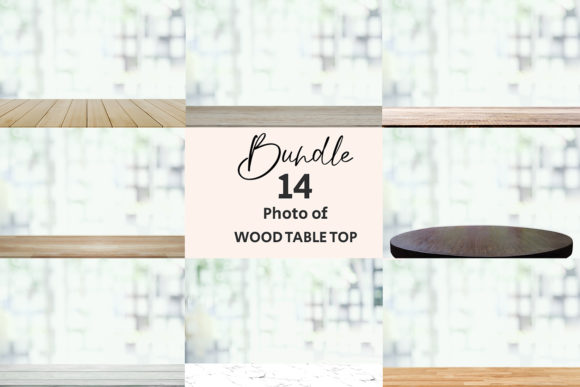 Empty Wooden Table Top of Free Space