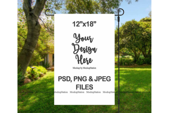 Garden Flag Mockup: Present Your Yard Decor Designs with Professional Clarity