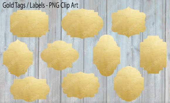 Gold Tags & Gold Label Clipart for Creative Projects
