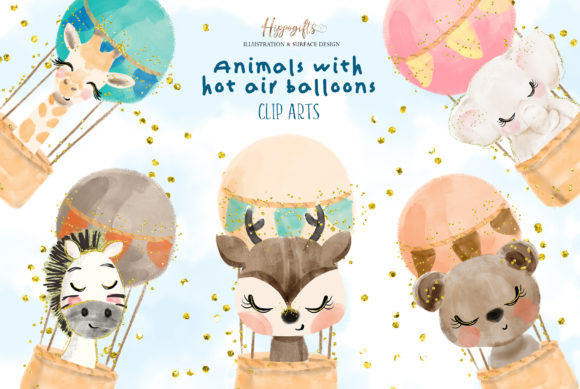 How Watercolor Animals with Hot Air Balloon Illustrations Can Elevate Your Creative Projects