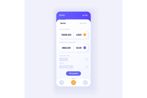 Money Transfer App UI: Flat Design Template Kit