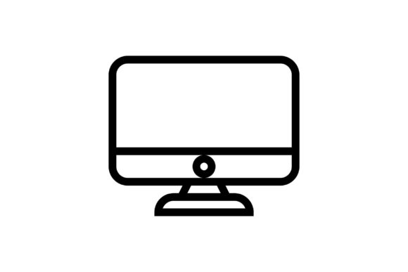 Screen Display Black and White Icon