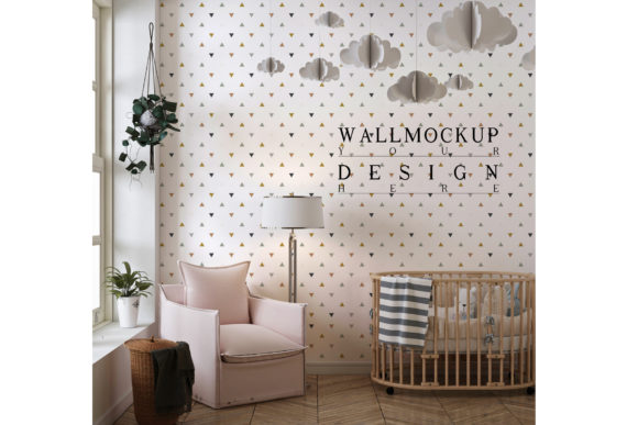 Wall Mockup in Cute Nursery Room