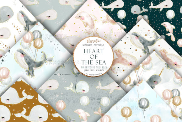 Watercolor Whale Patterns: Crafting Magic for Modern Creators
